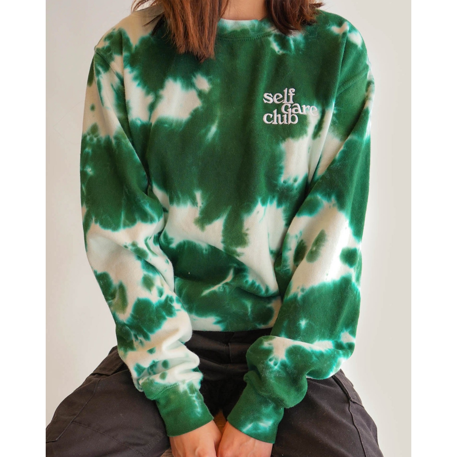 Summer Fridays Green Tie-Dye Sweatshirt