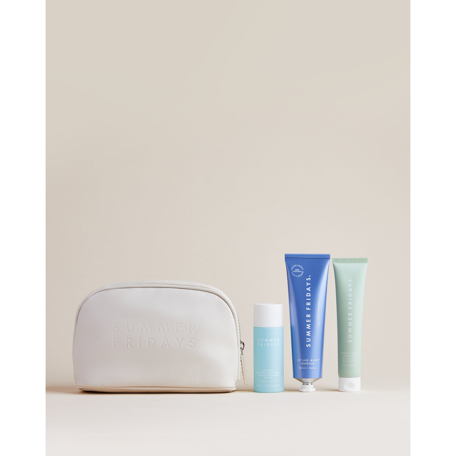 Skincare Regimen Set with Full Size Jet Lag Mask