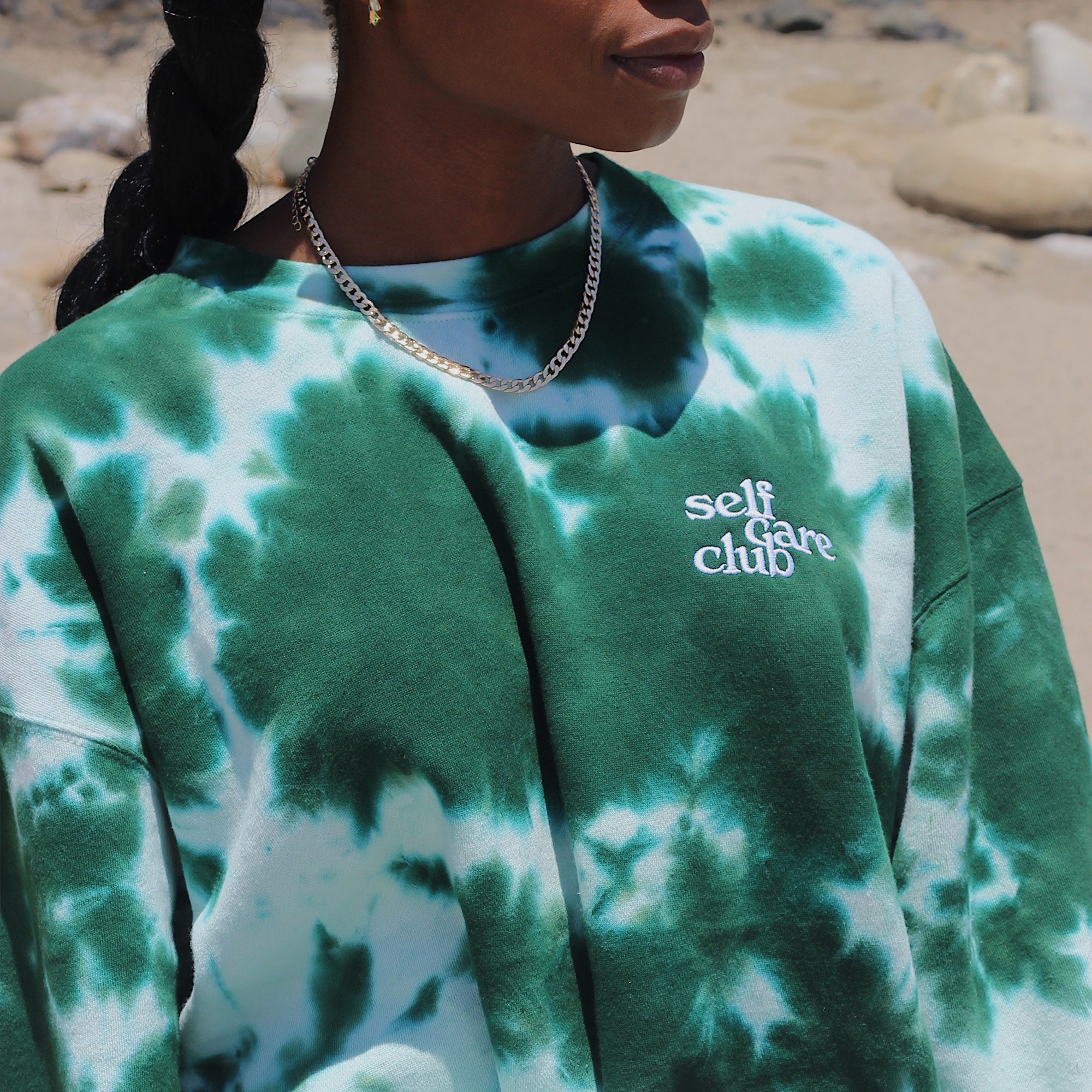 Summer Fridays Green Tie-Dye Sweatshirt - Image 2
